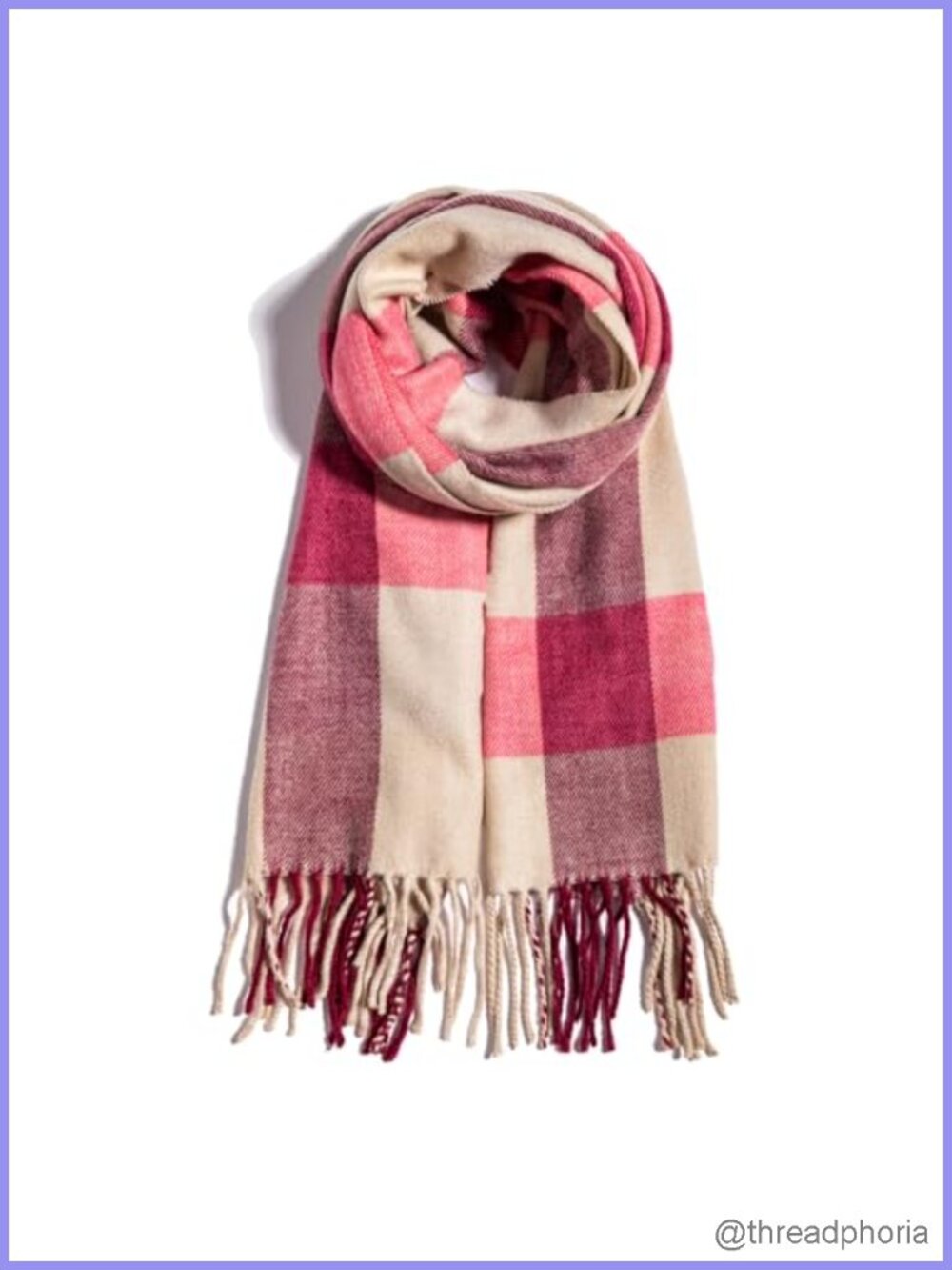 Warm Plaid Scarf for Women Men Winter Neck Scarf Lightweight Soft